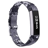 Henoda Replacemnt Leather Bands Compatible with Fitbit Alta/Fitbit Alta HR, Classic Genuine Leather Wristband, Small Large, No Tracker