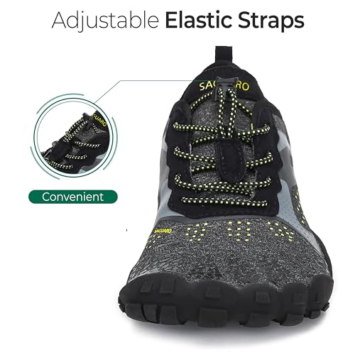 Miniatura 4 de Saguaro Mujer Hombre Barefoot Zapatillas Minimalistas Zapatillas De Trail Running Antideslizante Calzado Barefoot Para Fitness Trekking Gym Nuevo Negro,Gr.42