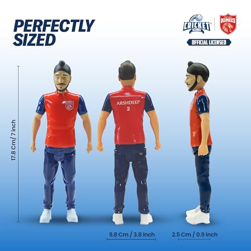 Image of Action Figure, IPL Edition 360 Rotatable Head, Cricket Player for Fans & Collectors (7 Inch Arshdeep Singh)