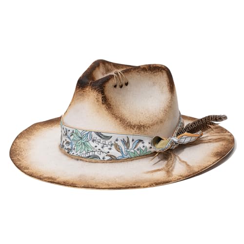 Chapeau Homburg western en laine à bord plat fini les looks banals
