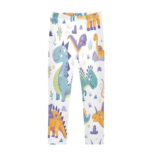Bolaz Toddler Girls Leggings Printed Yoga Pants Leggings Cute Cartoon Dinosaurs for Kids
