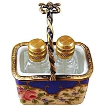 Limoges Blue Basket with Two Bottles Box