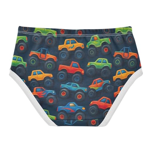 Cotton Toddler Girls Underwear Cute Monster Trucks Dark Blue Girl Panties Cute Print Briefs Kids Undies 2t2