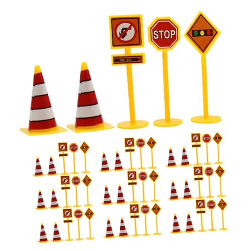 KOMBIUDA 10 Sets Road Sign Set Traffic Signs for Educational Play Safe Traffic Models for Imaginative Play