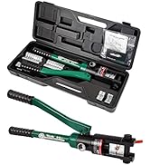 UTZIKO Industry Hydraulic Cable Lug Crimper 16 US TON 9 AWG to 600MCM Electrical Terminal Cable W...
