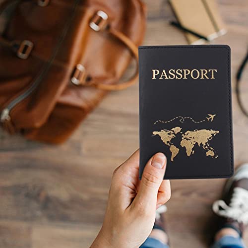 Organizador de passaporte de viagem de couro - Capa de passaporte moderna com capacidade suficiente