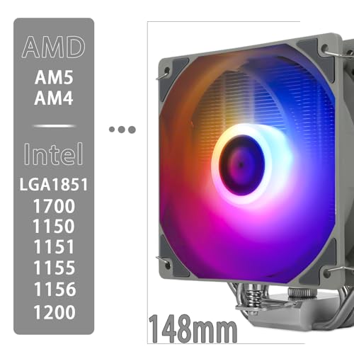 TR-Thermalright Assassin King 120 SE ARGB CPU chłodnica 5 Heatpipes, 1550 obr./min, cichy wentylator ARGB 120 mm, do AMD AM4 AM5, Intel LGA1851/1700/115x/1200,148 mm High PC