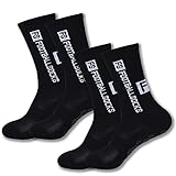 2 Paare Football Socks,Fußballsocken für Herren Damen,Sportsocken Fußball Anti Rutsch Grip Fußball Socken, Outdoor Sport Laufsocken Kompressionsstretch Socken für Fussball Basketball Laufen（39-46）