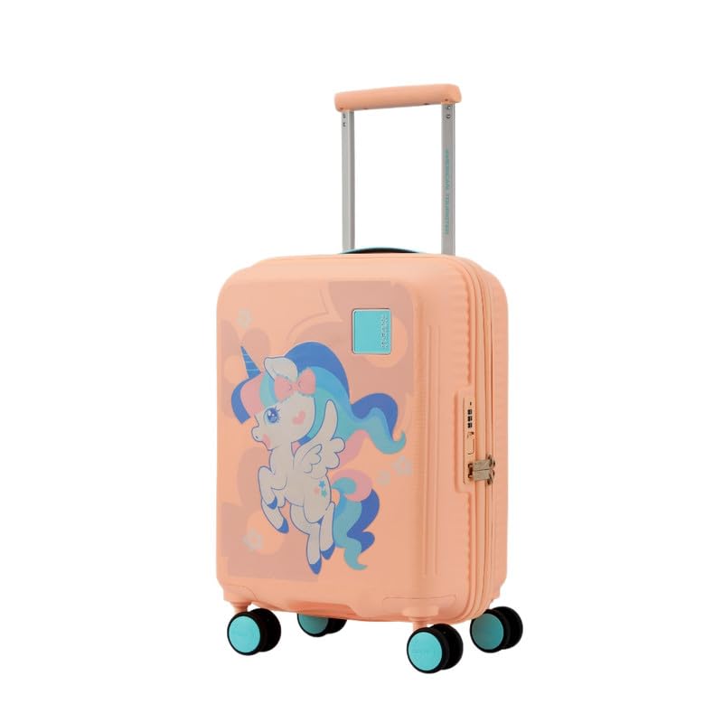 american tourister Snoodle Kids Spinner Luggage | 48 cm Cabin Size | 22L | 8 Wheels | Recessed Combination Lock | Multi-Stage Trolley | Gen-Alpha Suitcases | Peach Unicorn | 3 Year Global Warranty-picture-47