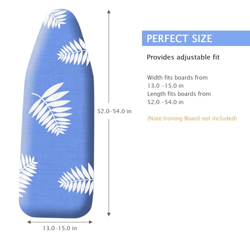 Image of Ironing Board Cover and Pad 15 inchx54 inch,Thick Ironing Board Cover Standard Size | Ironing Board Cover with Padding,Heavy Duty Iron Pad Cover,Elastic Edge & Adjustable Fastener,Full Size Scorch Resistant Pad