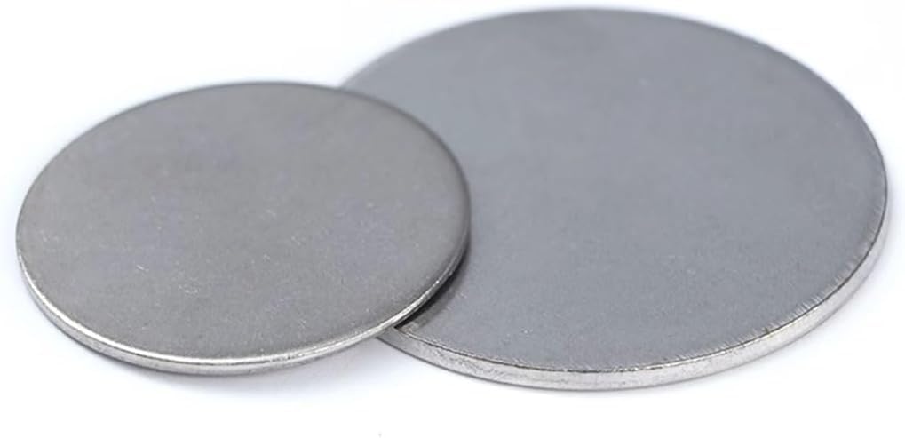 Stainless Steel Metal Round Sheet, 304 Disc 6-14mm X 1/1.1/1.3/1.8mm Pack of 20(9mm*1mm(20pcs))