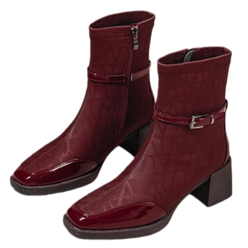 Ladys high-heeled side-zip boots - elegant in style with delicate texture Ideal for daily commuting