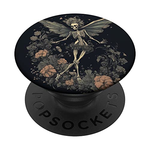 Fairycore Aesthetic Skeleton Vintage Lilly Flower PopSockets Adhesive PopGrip