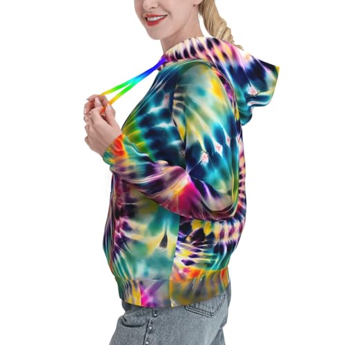 Pull à capuche femme imprimé Tie Dye avec poche kangourou EdWal