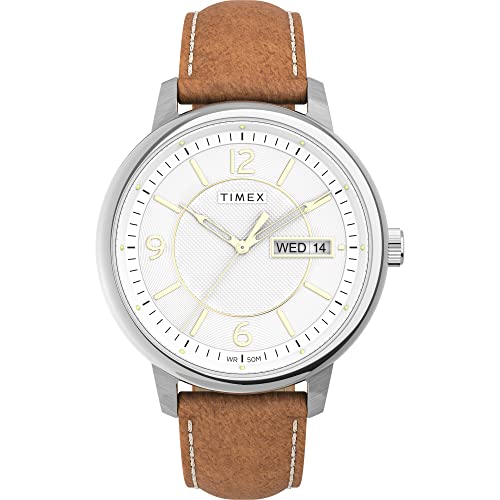 Montre quartz homme Timex bracelet cuir noir aiguilles TW2V28900VQ