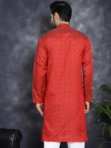 Image of Jompers Silk Men's Regular Fit Woven Design Kurtas