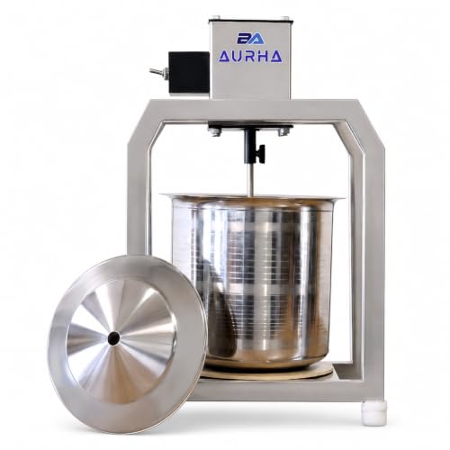 Image of AURHA 8L Stainless Steel Butter Churner Machine | 950 RPM Electric Buttermilk & Butter Maker | Dual Rotation Curd Churning Machine | Traditional Bilona Mixer for Home, Dairy Farm & Commercial Use