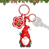 Generico Weihnachtsmann Taschenanhänger - Weihnachten Schlüsselanhänger für Rucksack, Tasche und Autoschlüssel | Festlicher Taschenanhänger Schlüsselanhänger Weihnachtsmann Cartoon Weihnachten, rot