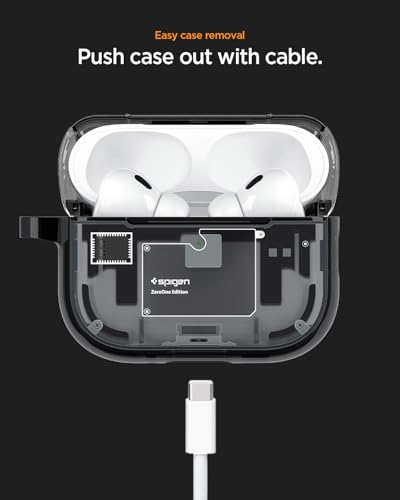 Image of Spigen for AirPods Pro 3 Case, Carabiner Included, MagSafe Compatible, Shock-Proof Cover, (Ultra Hybrid Mag Fit) - Zero One Black