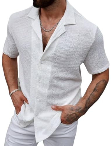 Image of MiraMichi Men's Regular Fit Cotton Blend Shirts | Half Sleeve Solid Pattern | Casual Wear for Everyday Style
