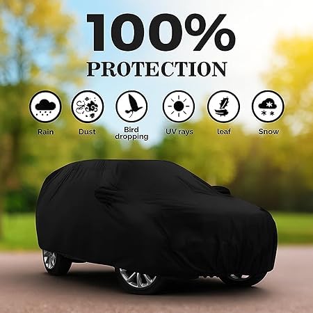 Image of Car Cover for Maruti Suzuki Alto 800, Black, Protective Body Cover