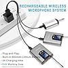 Hotec Wireless System with Dual Headset Microphones/Lavalier Lapel Mics and Bodypack Transmitters and One Mini Rechargeable Receiver 1/4" Output, for Live Performances #4
