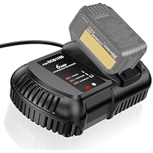 DCB1106 6AMP Super Fast Charger Compatible for DeWalt 20V/60V Max Battery DCB206 DCB208 DCB205 DCB606 DCB609 DCB612 DCB182 DCB183, Compatible with DeWalt 20V Charger DCB104 DCB107 DCB115 DCB118