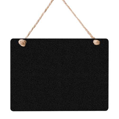 1Pcs Wooden Double-Sided Chalkboard Sign, 9x6.7 Inches with Hanging String, Versatile Erasable Message Board for Home, Party, Wedding Decor & More (Rectangle)