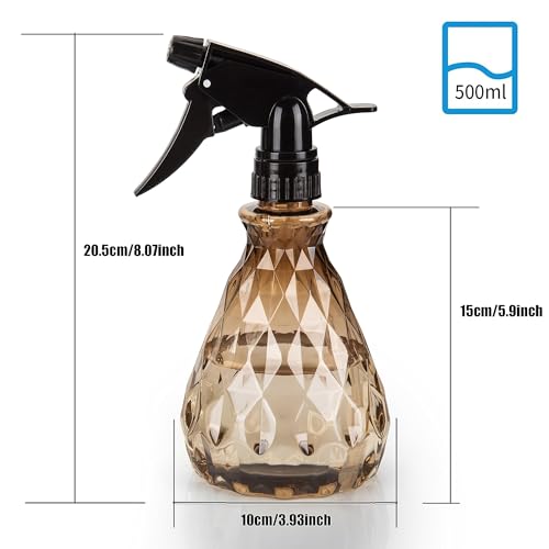Vwoqiy 2 Pièces 500ML Vaporisateur Bouteilles Vide Rechargeable, Bouteilles Eau Plastique Vides, Flacon Pulvérisateur, Spray Bouteille pour Plantes Jardin, Nettoyage (Marron et Vert) – vue 2