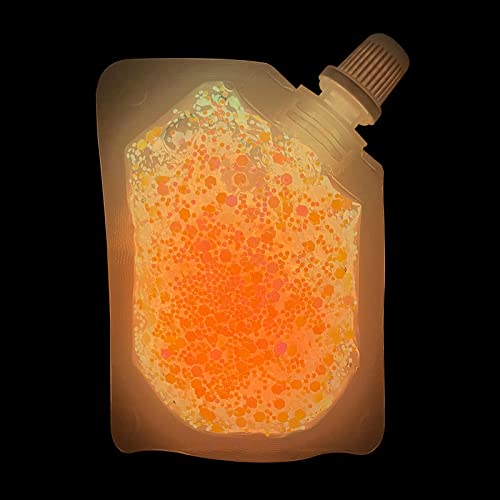Meicoly Glow In The Dark Body Face Glitter Gel,Luminous Halloween Sequins Chunky Glitter, Self-Adhesive Neon Uv Blacklight Glitter For Body Face Hair Festival Sparkling Body Glitter For Women,Orange #TOP7