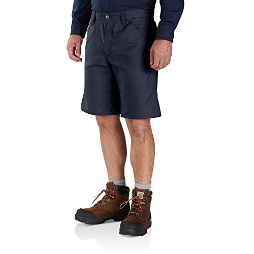 Carhartt, Pantaloni corti da lavoro serie Rugged Professional™ in cotone Rugged Flex®, Relaxed Fit Uomo, Blu navy, W40