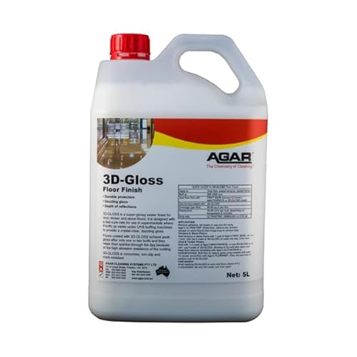 Agar 3D Gloss Floor Finish – Professional High-Gloss Floor Polish & Sealer, Durable Protective Finish for Commercial & Residential Hard Floors, Non-Yellowing 5L