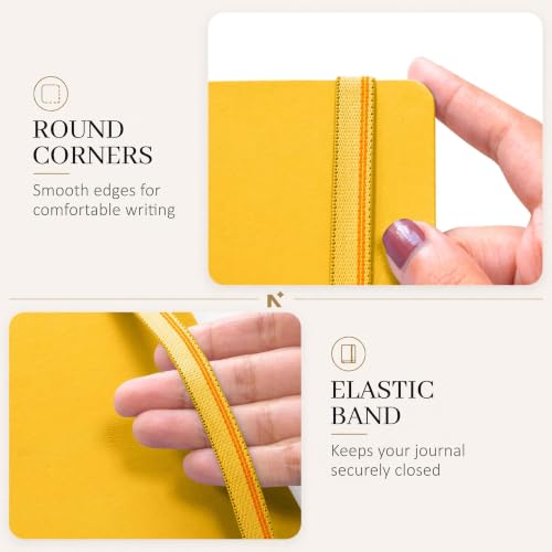 Image of NEORAH -B5 DOTTED | 368 Pages - 110 Gsm | PAGE A DAY JOURNAL (25x17.5 cm)-Hardcover Dot Grid Notebook |Back Pocket |3 Silk Book Mark - Completely HANDMADE for Journaling,Note Taking- YELLOW