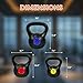 Fitvids Wide Grip 3-Piece or 4-Piece Kettlebell Exercise Fitness Weight Set, Include 5 lbs, 10 lbs, 15 lbs and 20 lbs, Set of 3 or Set of 4