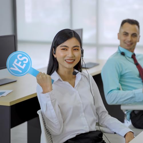 CIYODO Wiederverwendbares Handheld Abstimmungspaddel Ja Nein Schild 30X15Cm Klassenzimmer Bewertungsbrett Für Schulveranstaltungen Und Unterrichtsmaterialien