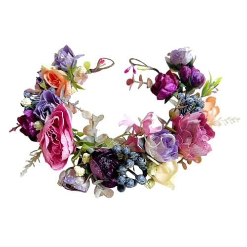 KorViSHOW Fairy Flower Crown Headband, Pink Purple...