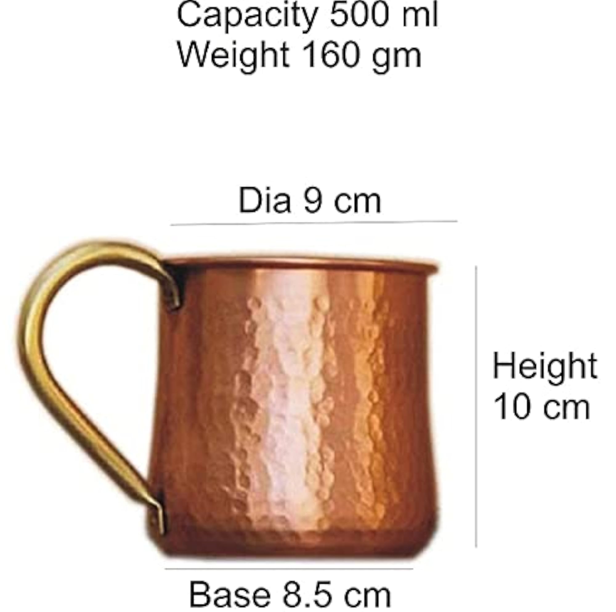 Copper Mugs with Lacquer Layer, Set of 4