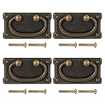 PZIHAO 4Pc Drawer Pulls - Antique Furniture Cupboard Knobs & Handles for Bedroom Wardrobe Drawer Cabinet