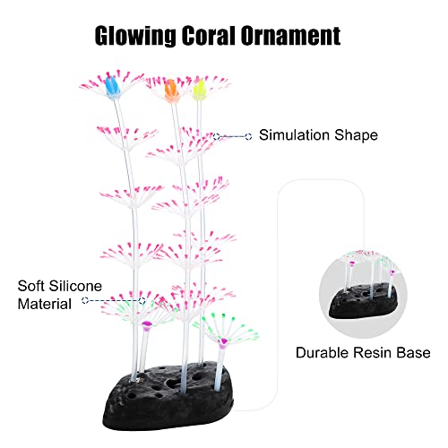 VOCOSTE Silicone Glowing Aquarium Simulation Coral 19.5cm Height, Pink - Image 3