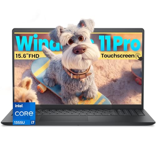 Image of Dell Laptop DC15250 15.6″ FHD Touchscreen, Intel Core i7-1355U 10-Core (Up to 5.0GHz), 32GB RAM, 1TB SSD, Wi-Fi 6, Wi-Fi 6, Numeric Keypad, Windows 11 Pro with Copilot AI for Business, Carbon Black