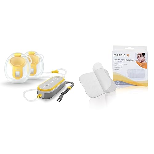 Medela Freestyle - Extractor de leche manos libres | Almohadillas de gel portátiles y relajantes para lactancia, paquete de 4 unidades, almohadillas