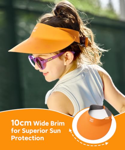 Image of Kids Sun Visor Hats for Girls Boys, UPF 50+ Adjustable Cooling Sports Hat, Packable Visor for Tennis, Pickleball