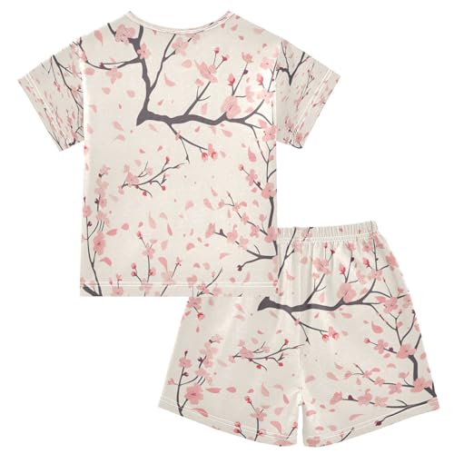 senya Short Sleeve Pajamas Sets Summer Cotton Sleepwear Cherry Blossom2