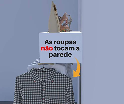 Arara De Roupas Cabideiro De Parede 60cm 100% Mdf (branco)