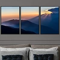 3 Piece Framed Canvas Wall Art Abstract Mountain Top Landscape Canvas Prints Home Artwork Decoration for Living Room,Bedroom - 16