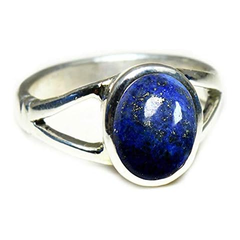 Jewelryonclick Anillo Ovalado Lapislázuli Natural Cover