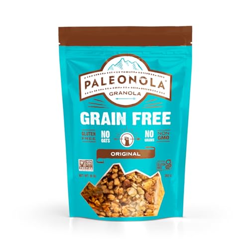 Image of Paleonola Original Grain Free Granola, 10 Oz Resealable Bag (Pack of 1) - Grainless Protein Paleo Granola Blended with Dried Coconut and Cranberries - Low Carb, Gluten & Dairy Free, Non-GMO Snack