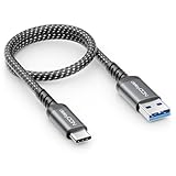 deleyCON 0,30m USB-A auf USB-C Kabel Kurz USB 3.0 5Gbps (USB 3.2 Gen1) Ladekabel Datenkabel für Smartphone Tablet Notebook Kamera HDD SSD Externe Festplatte Usw.