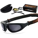 HELLY® - No.1 Bikereyes® | Motorradbrille, Multifunktionsbrille, Bikerbrille | beschlagfrei, winddicht | Nacht- & Schlechtwetterglas (HLT® Sicherheitsglas, DIN EN 166) | Bügel, Band wechselbar | eagle