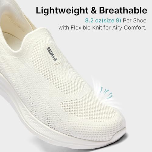 K-Swiss Men's Slip Step Easy-On Cushioned Walking Shoes, White/MISC 12 — view 4
